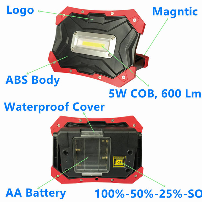 De l'ÉPI IK10 lumières d'inondation menées portatives 5W magnétique avec SOS 0
