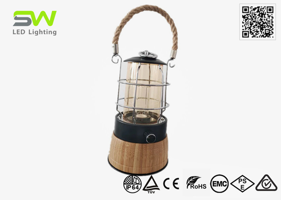 Lecture d'intérieur menée rechargeable matérielle en bambou de kits de lumière de camping de corde de chanvre